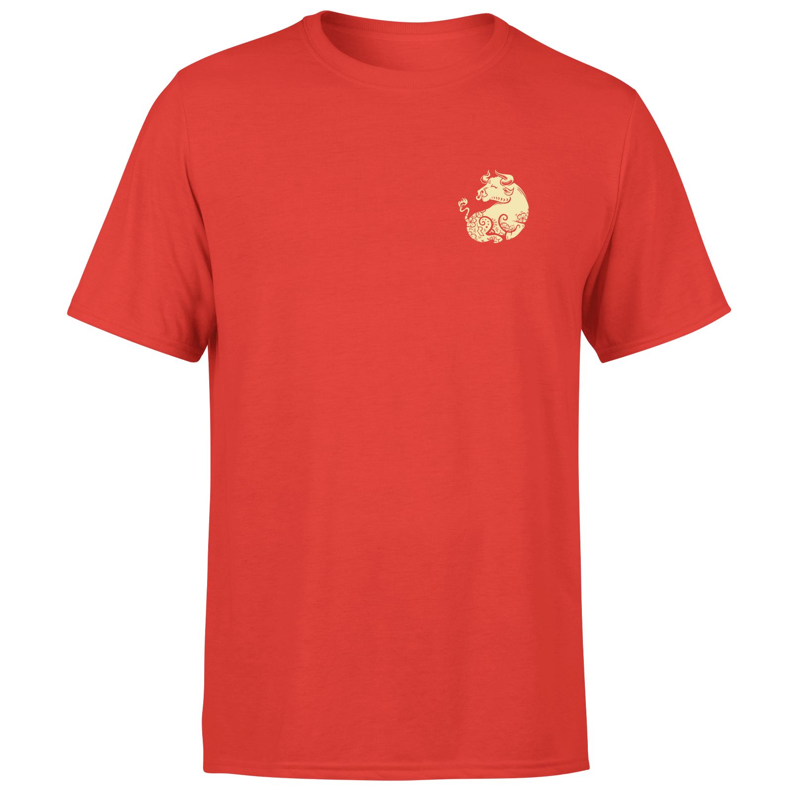 Ox Pocket Print Men's T-Shirt - Red